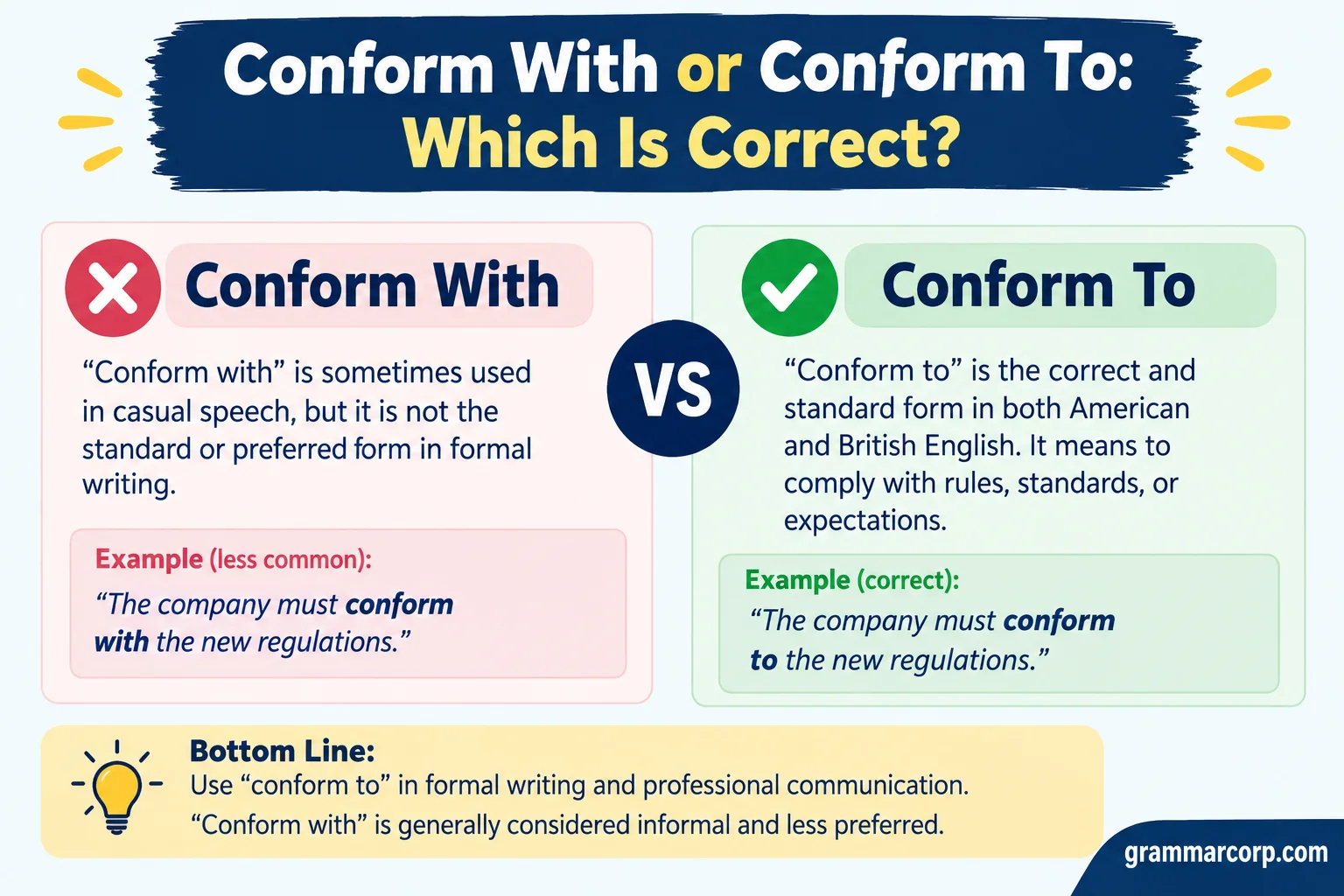 Conform With or Conform To