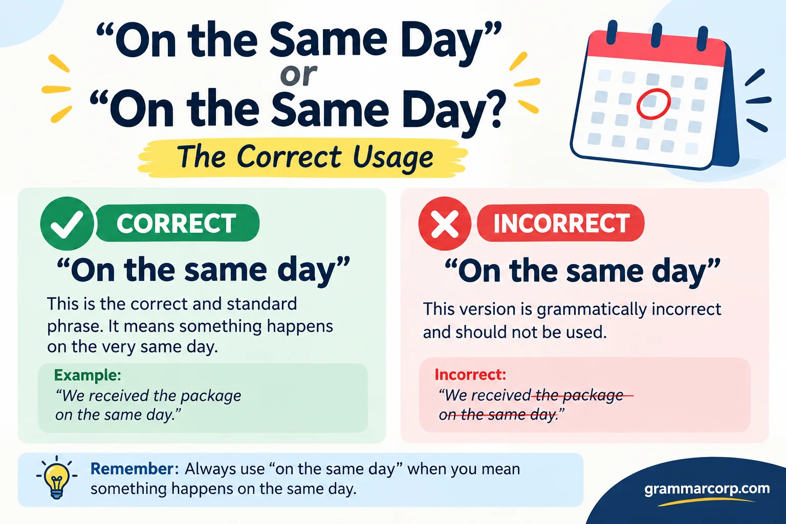 On the Same Day or On the Same Day
