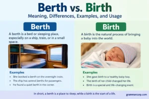 Berth vs. Birth: Meaning, Differences, Examples, and Usage