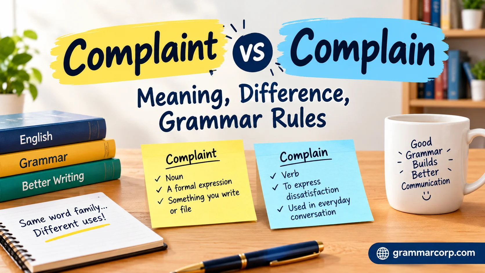 Complaint vs Complain: Meaning, Difference, Grammar Rules