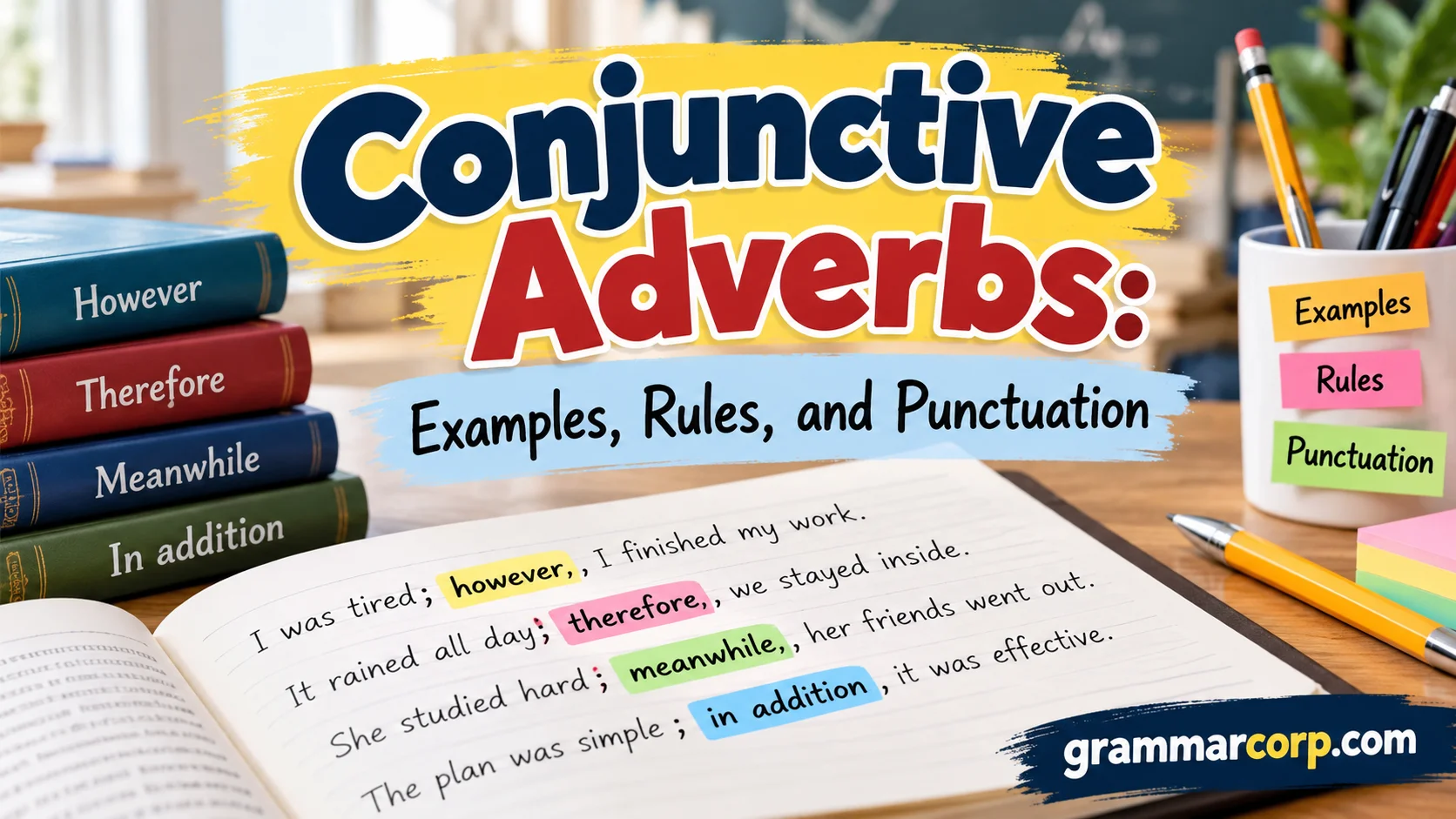 Conjunctive Adverbs:Examples, Rules, and Punctuation