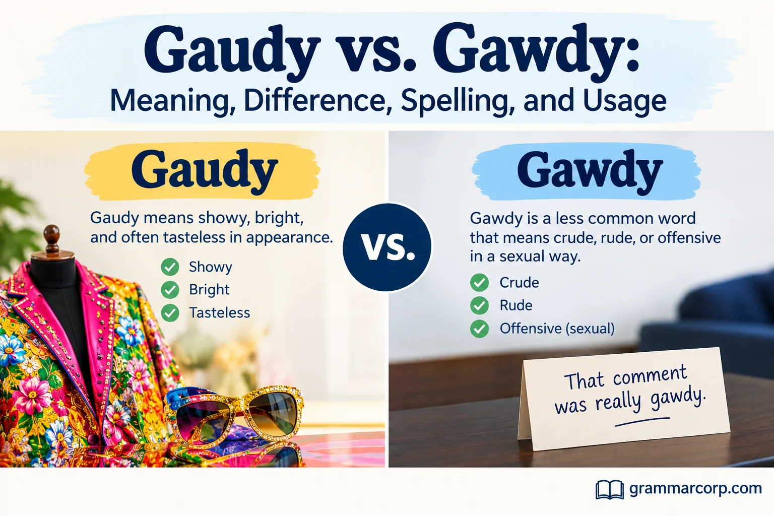 Gaudy vs. Gawdy: Meaning, Difference, Spelling, and Usage