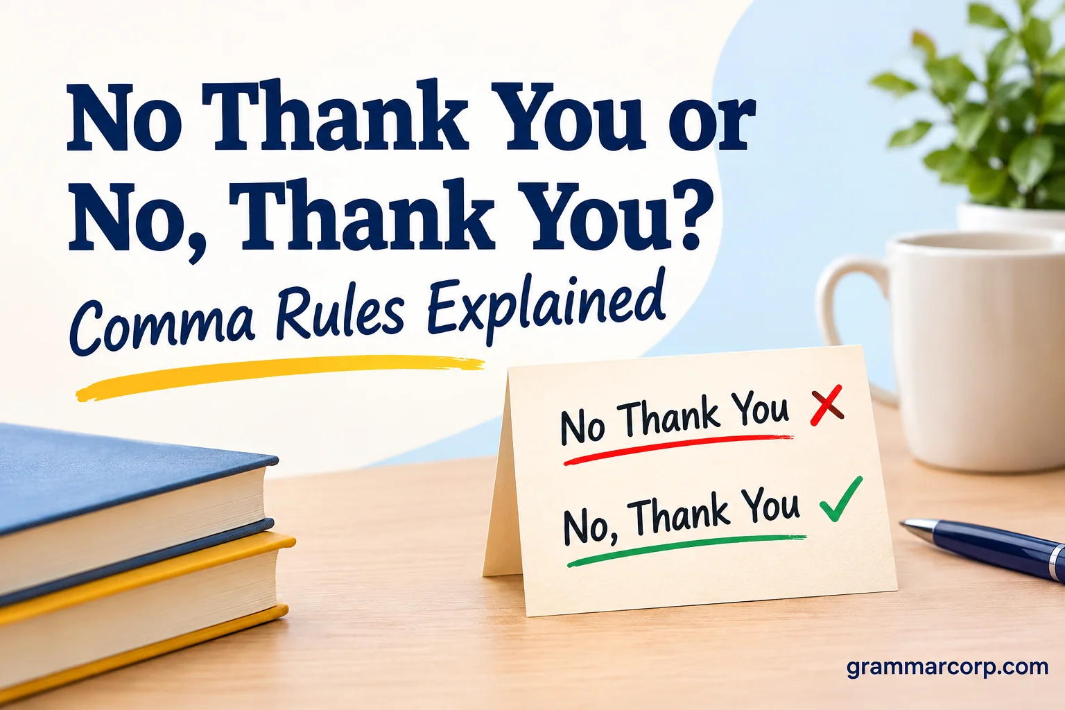 No Thank You or No, Thank You? Comma Rules Explained